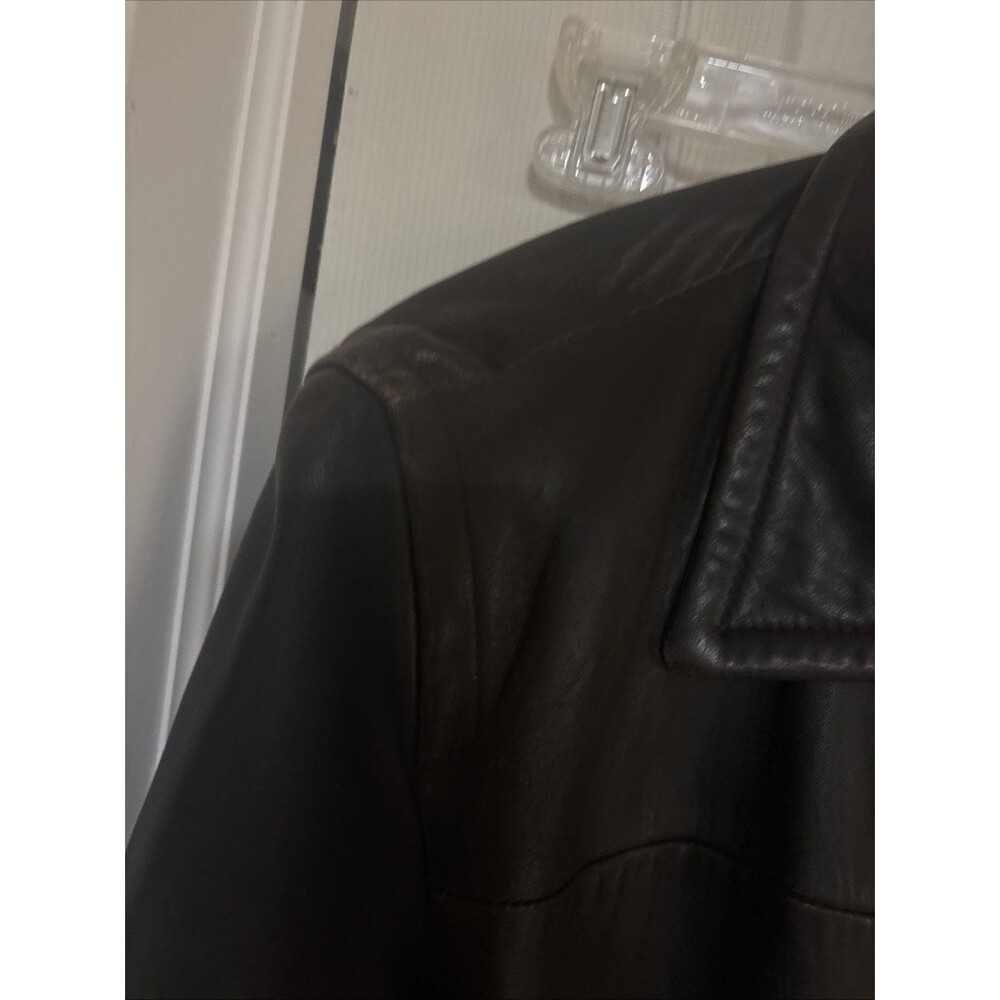Coach Leather Jacket Womens Small Brown Blazer Button Front Made USA 1941 - Picture 5 of 11